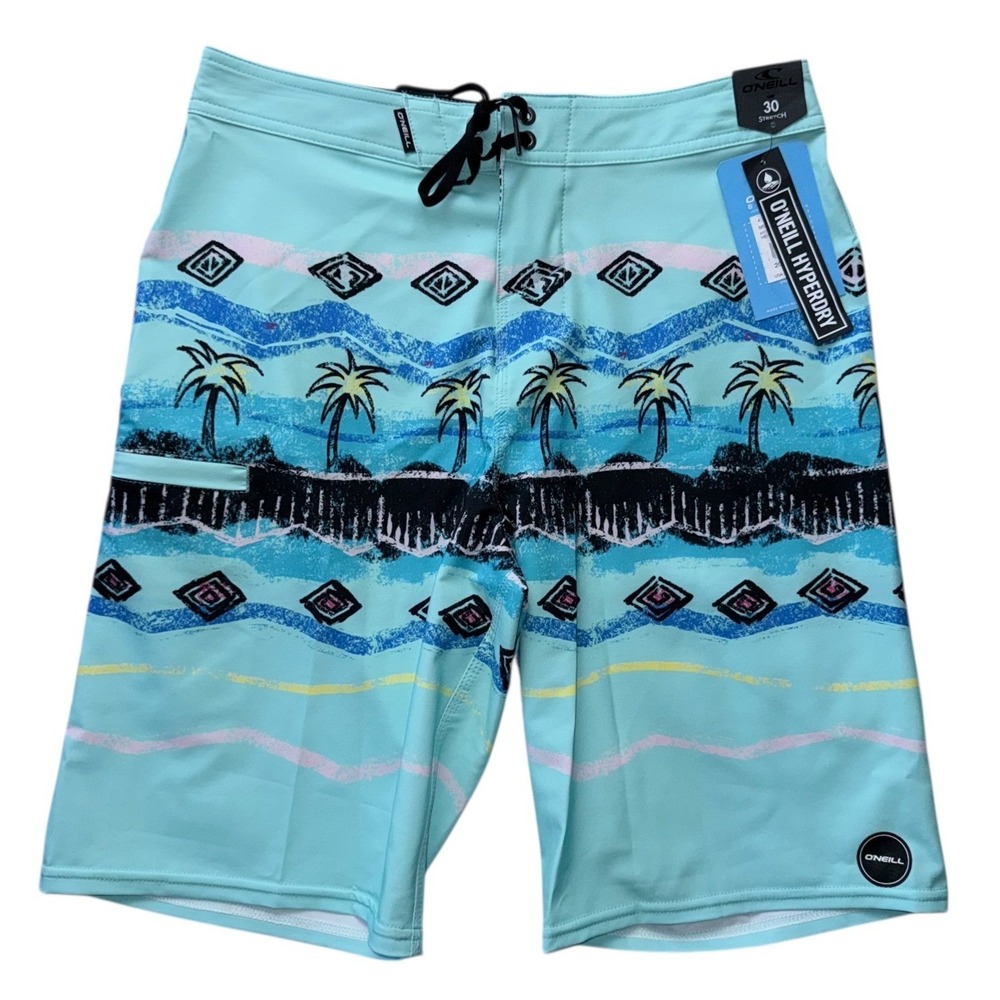O'Neill‎ Hyperfreak Boys 30 Stretch Blue Aztec Board Shorts NWT
